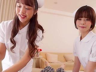 Japanese Hotties in Medical Uniforms Fuck Patient's Dick to Give Him Orgasms!